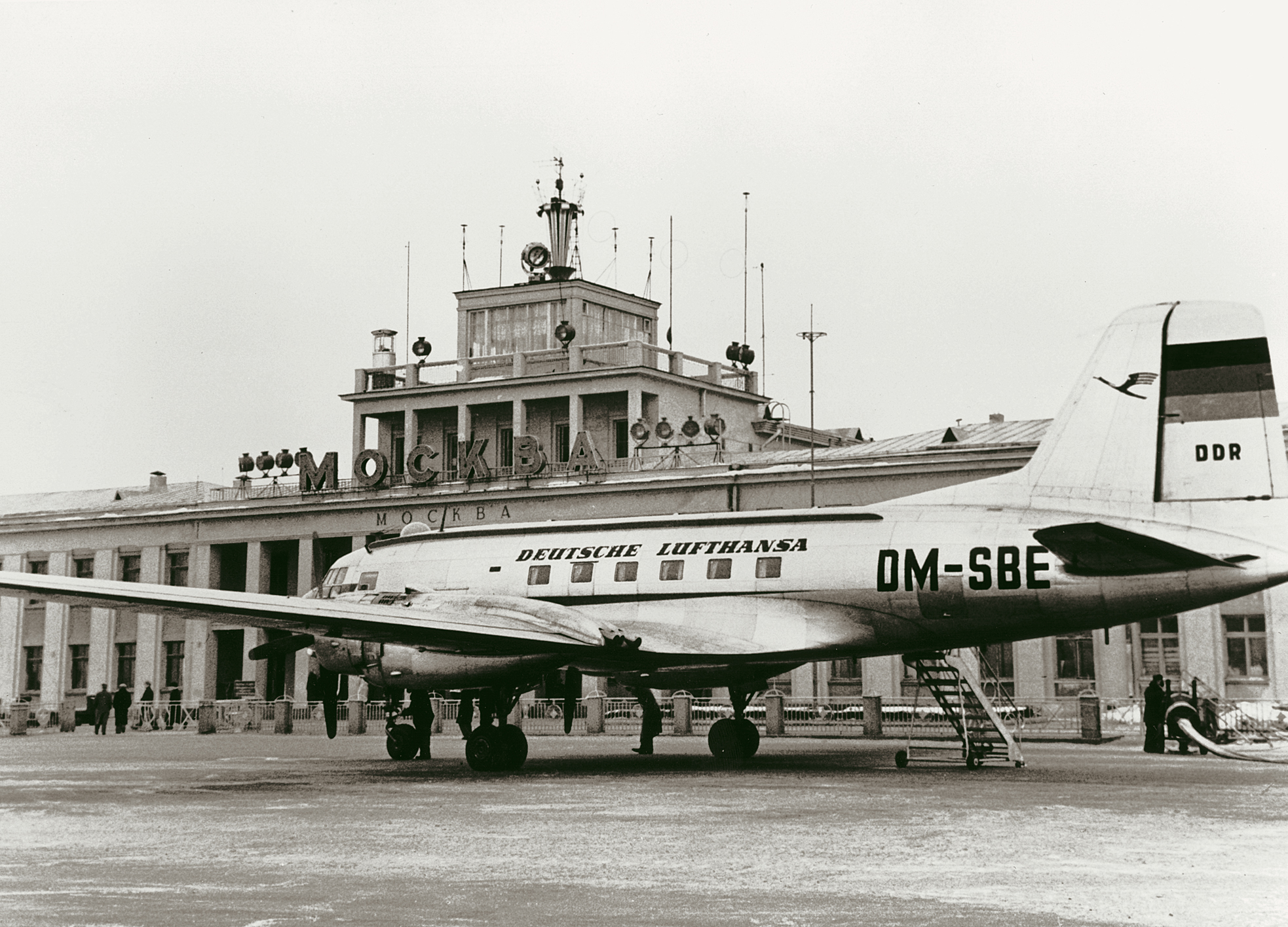 An aircraft of the “other” Lufthansa, from the German Democratic Republic, at Moscow Airport.