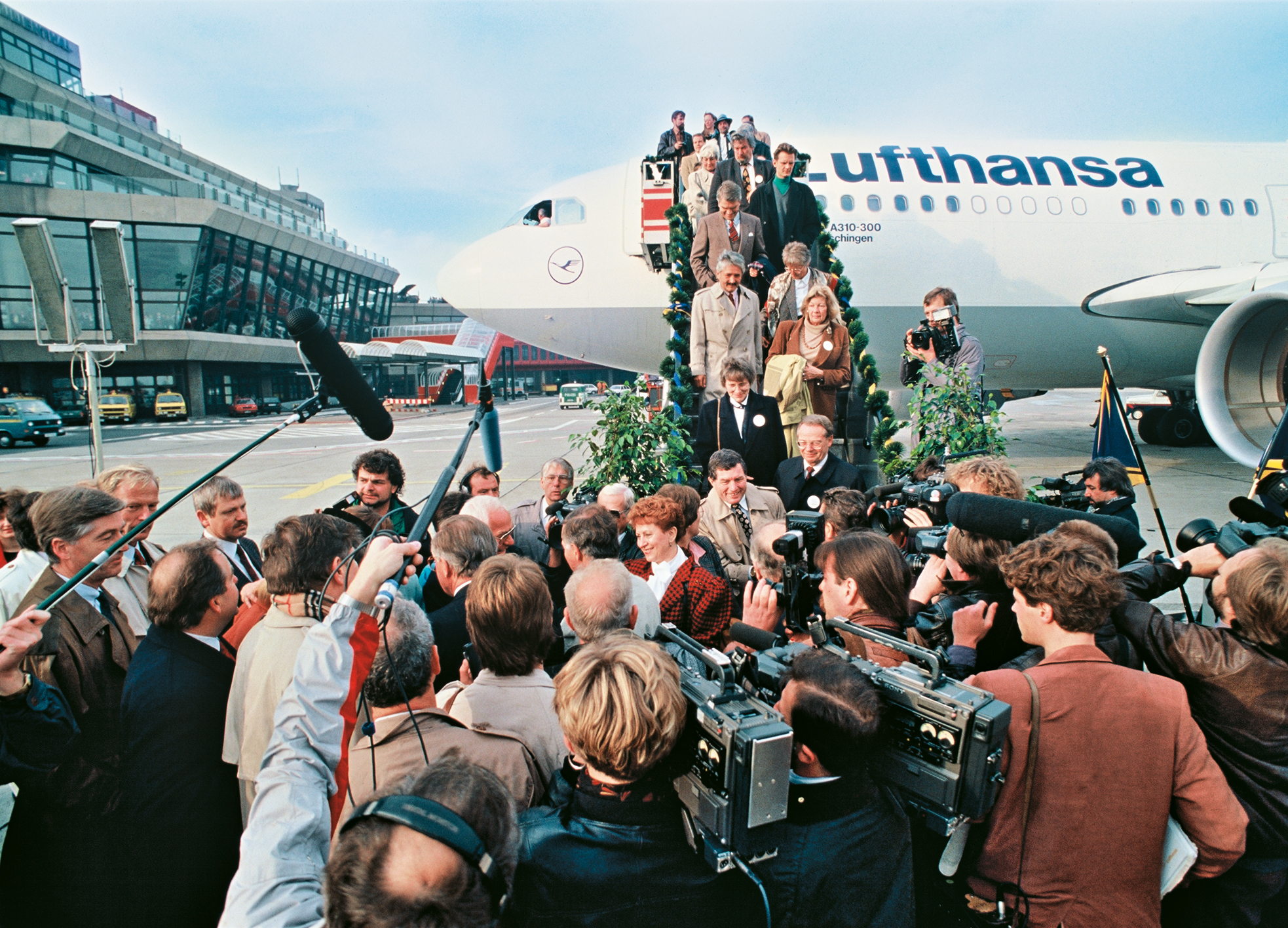 Members of Parliament traveled to Berlin on special Lufthansa flights to participate in the festivities marking German unity on October 3, 1990.