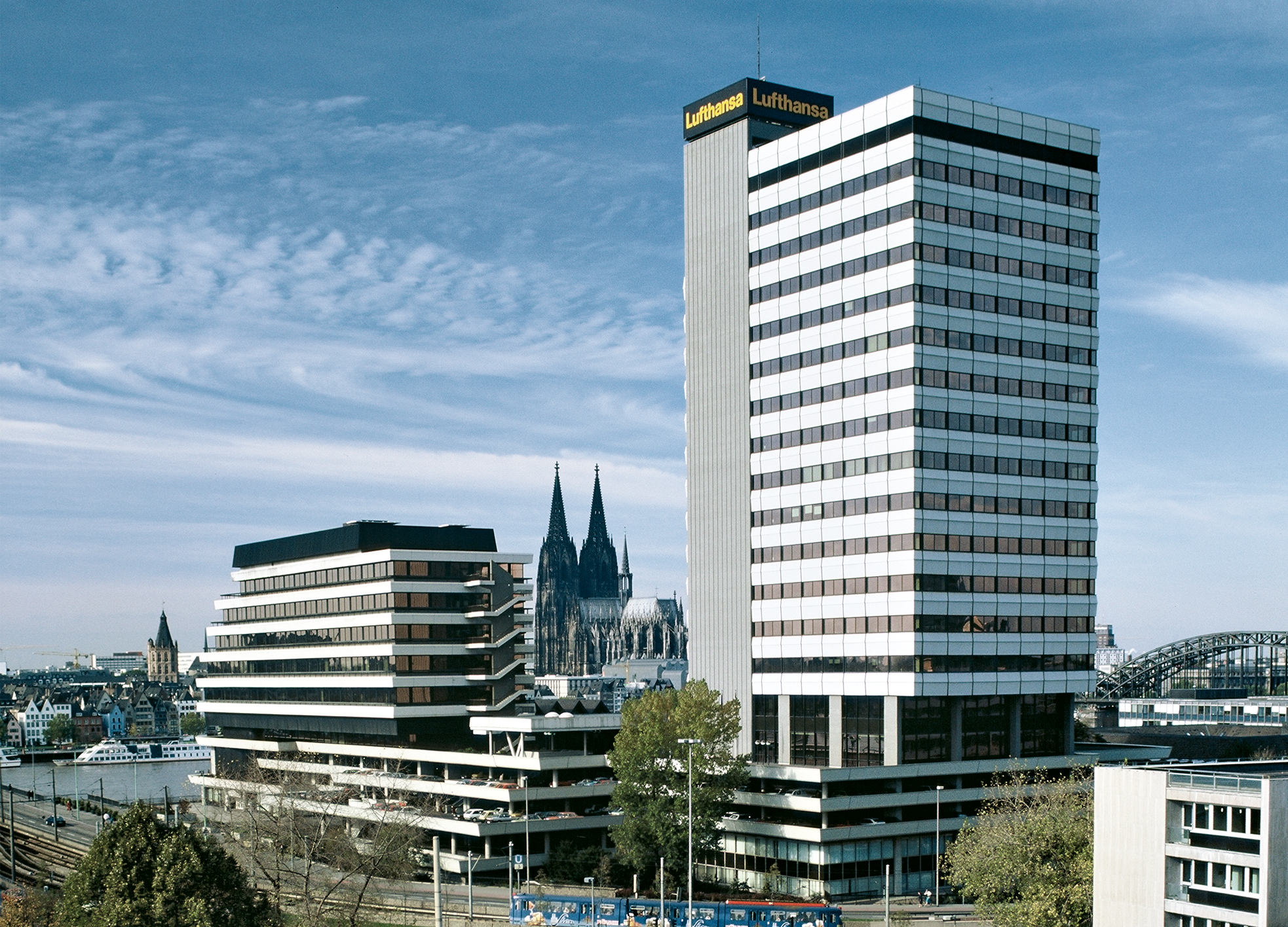 Lufthansa's headquarters in Cologne: on the banks of the Rhine, across from the cathedral.
